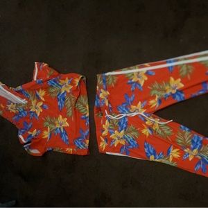 2 piece tropical pant set from Fashion Nova